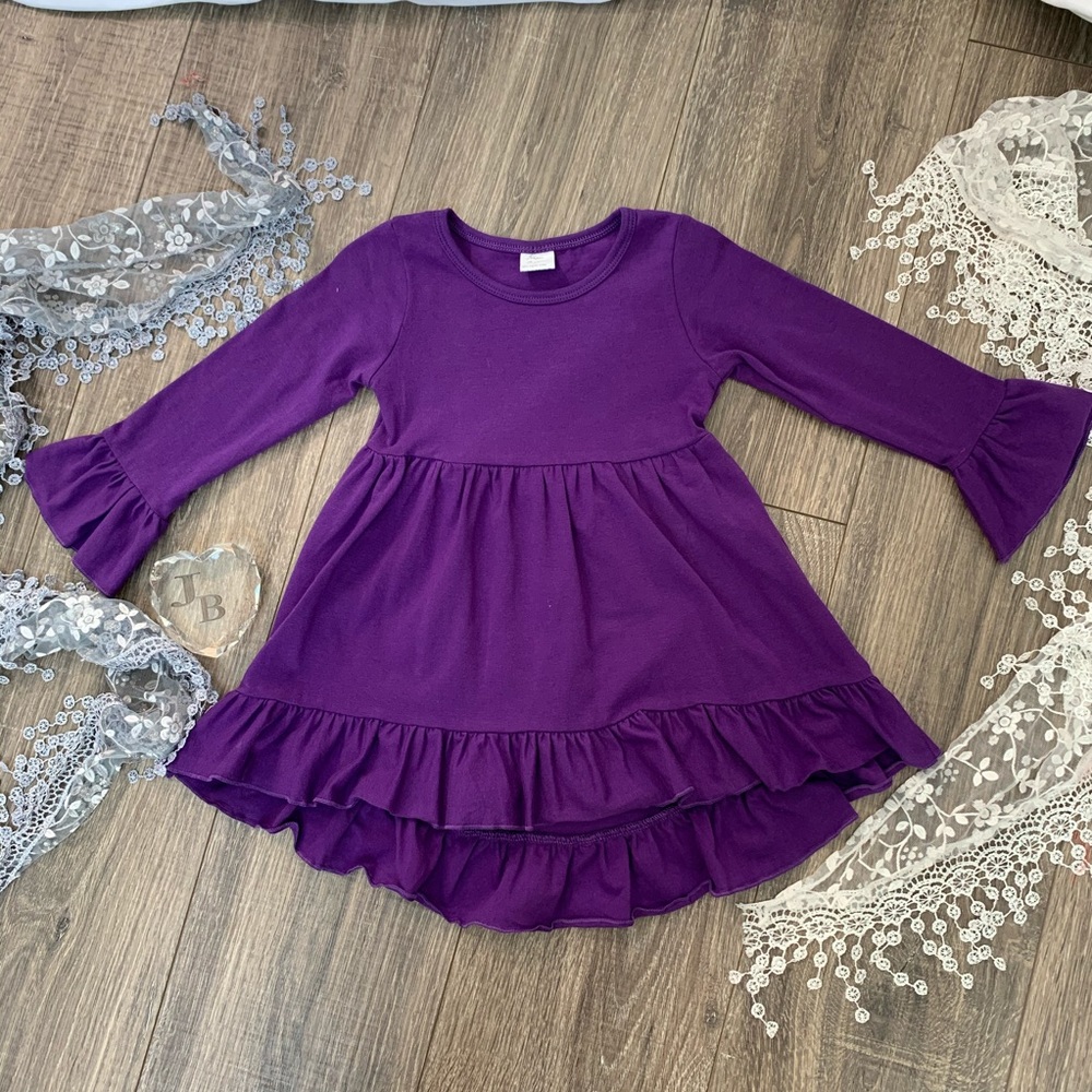#3 Dark Purple Hi-Lo Ruffle Tunic/Dress